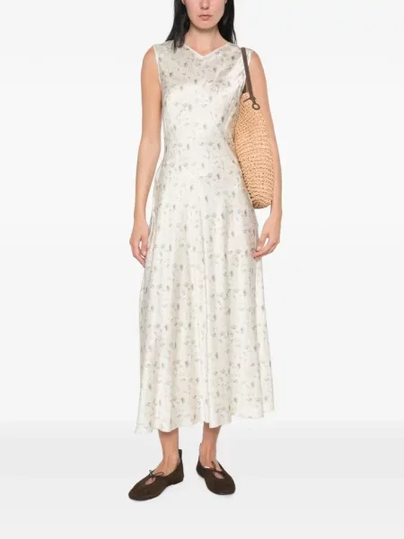 Rochie midi Dôen cu model floral cu imagine
