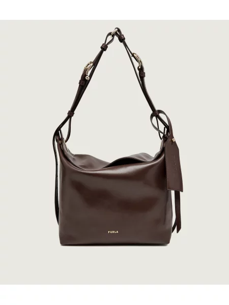 Furla De piele geantă pe umăr Furla Ginevra M maro