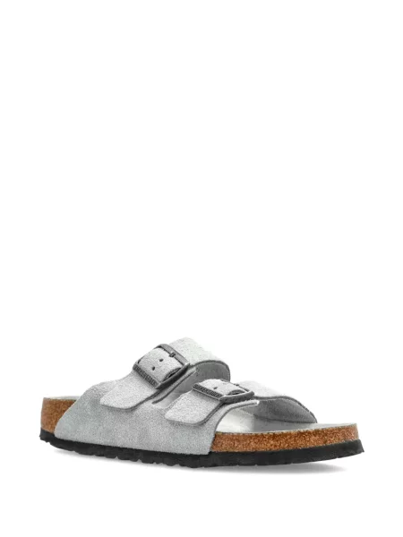 Sandale Birkenstock din piele de căprioară gri