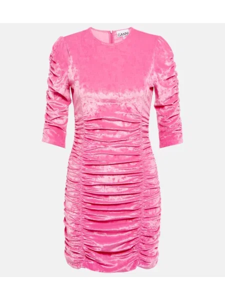 Rochie Ganni de catifea roz