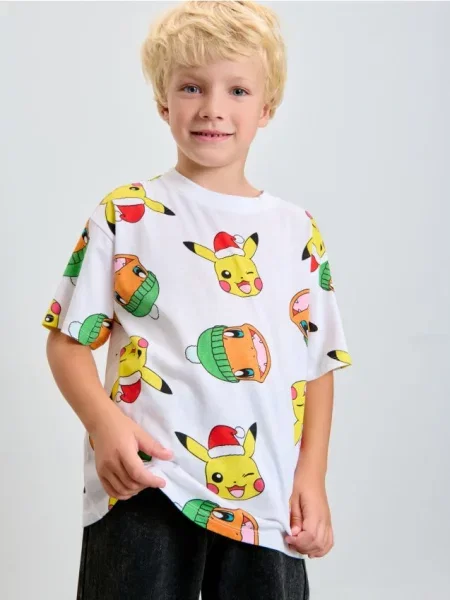 Sinsay tričko s potiskem Pokémon bílá
