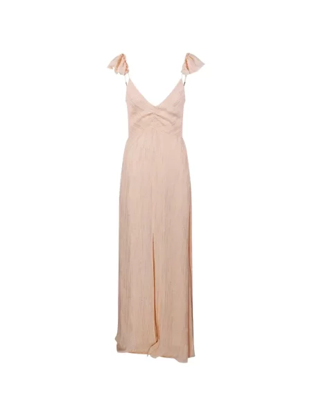 Rochie maxi Forte_forte cu volane roz