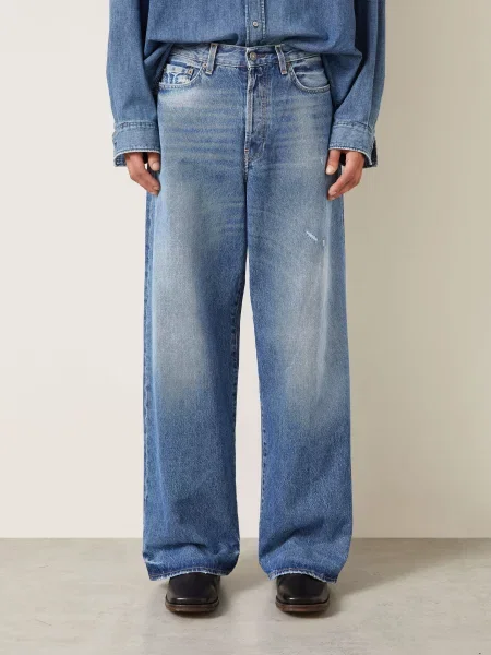 Acne Studios Džíny Regular Fit auz mid blue modré