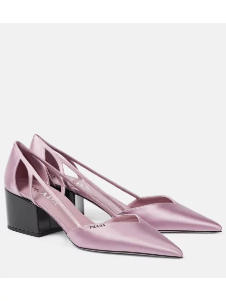 Satenaste salonarji Prada roza