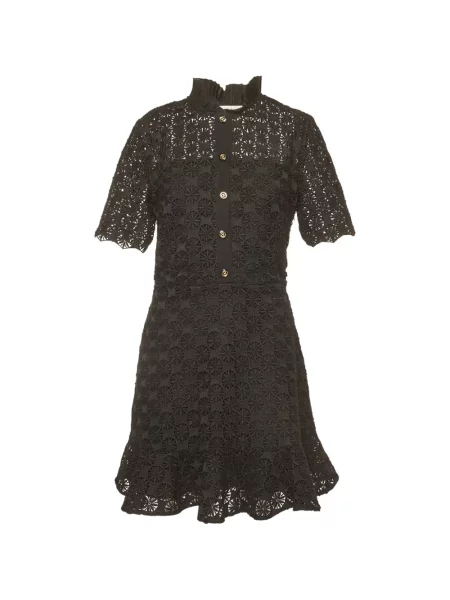 Rochie mini Sandro cu model floral din dantelă negru