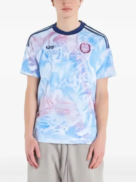 Cămașă Adidas din jerseu albastru