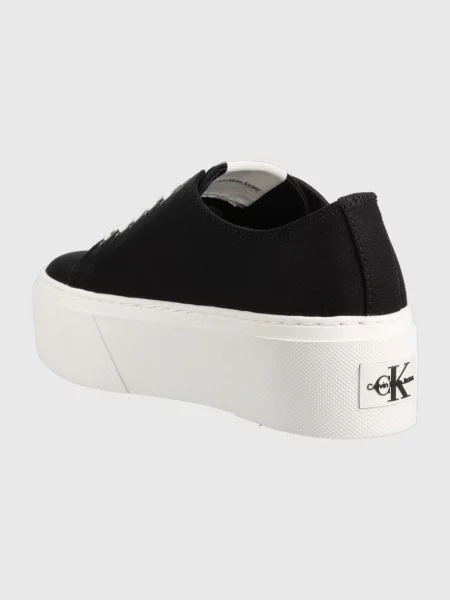 Tenisky Calvin Klein Jeans FLATFORM+ CUPSOLE LOW TXT černá