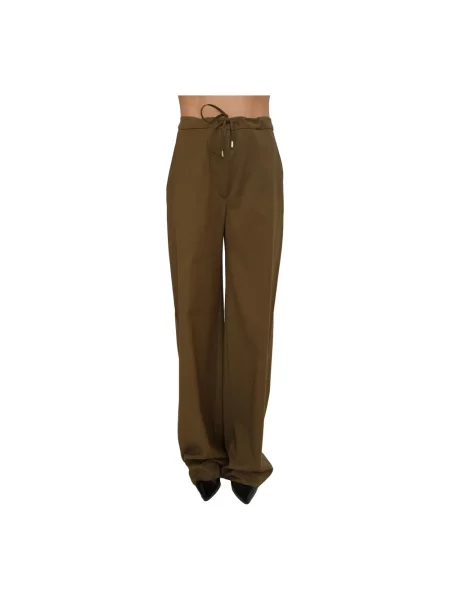 Spodnie Max Mara Studio wełniane zielone