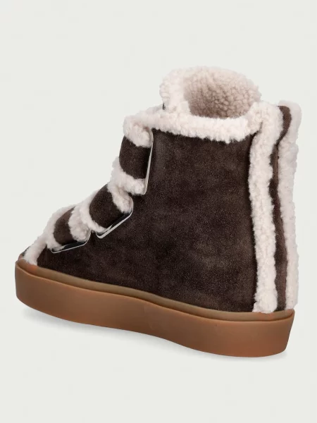 Inuikii ботильйони замшеві Shearling Velcro Wedge
