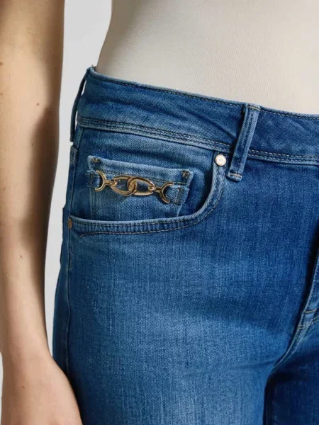 Jeans o kroju straight fit z mieszanki bawełny model KIRA' Raffaello Rossi niebieskie