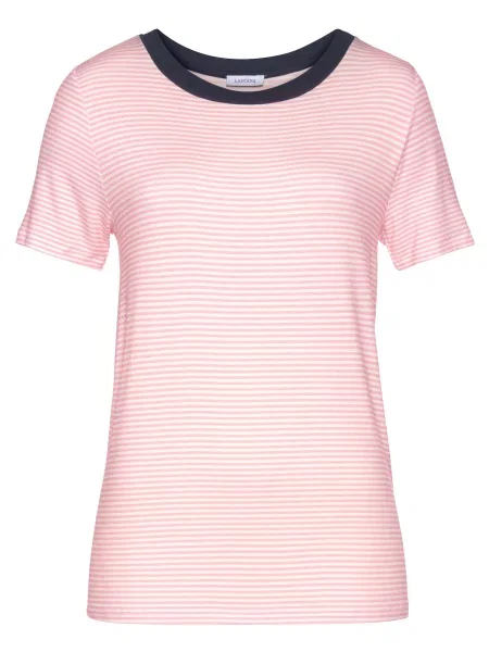 LASCANA Tricou bleumarin / roz deschis alb