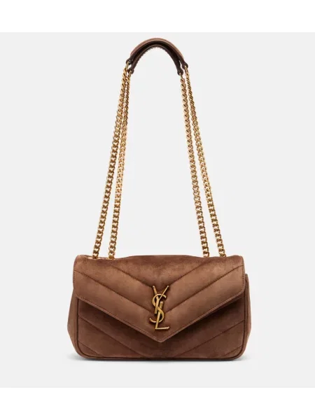 Geantă Saint Laurent din piele de căprioară maro