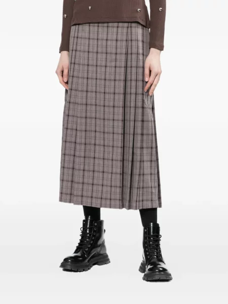 Kostkované plisované sukně The Ragged Priest šedé