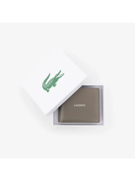 Кожаный кошелек Lacoste коричневый