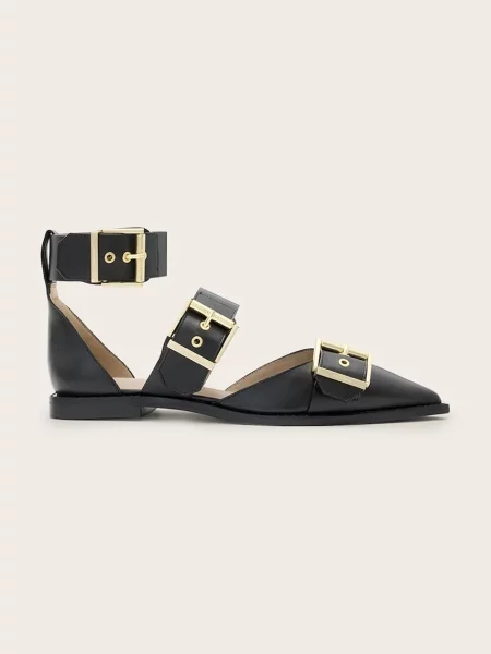 AllSaints balerini de piele Sutton Shoe negru