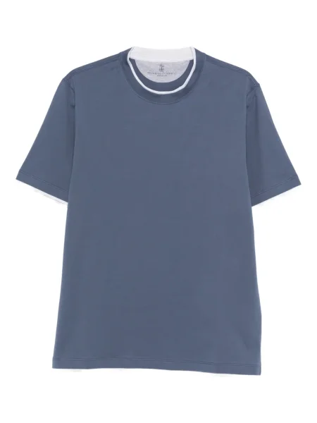 Tricou Brunello Cucinelli cu decolteu rotund albastru