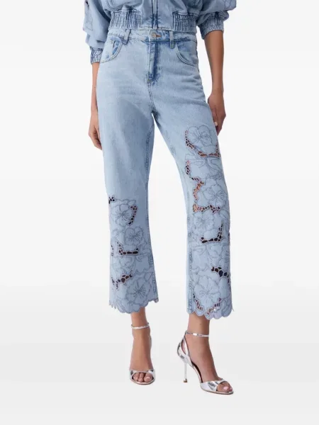 Haftowane jeansy Liu Jo biznesowe niebieskie