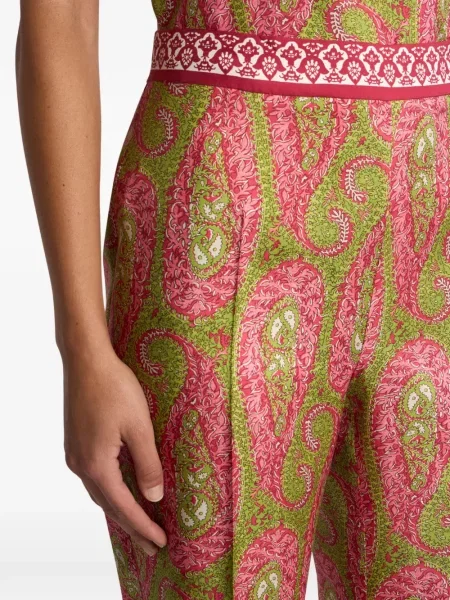 Pantaloni Etro cu model paisley verde