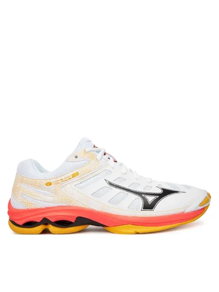 Röplabda cipő Mizuno Wave Voltage 2 fehér/tűzkorall Wave Voltage 2 narancsszínű