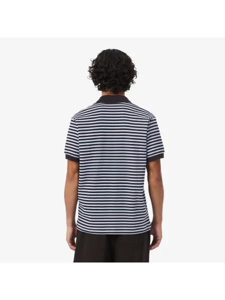 Lacoste Classic Fit Teksturowana Koszulka Polo W Paski niebieski