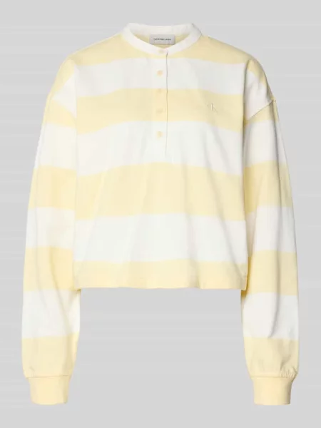 Bluza o kroju relaxed fit z wyhaftowanym logo model „Varsity” Calvin Klein Jeans biała