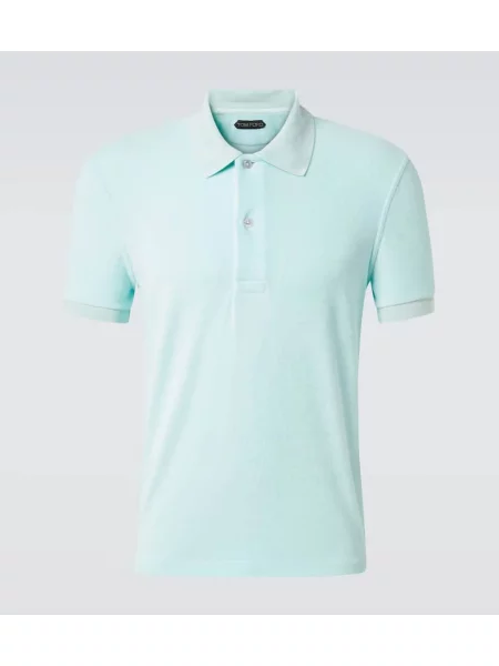 Polo Tom Ford din material terry albastru