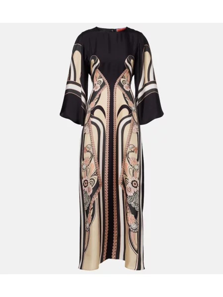 Rochie maxi La Doublej de mătase cu imagine