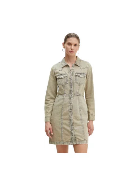 Levi's sukienka jeansowa mini prosta beżowy