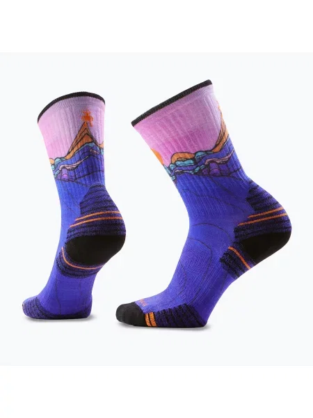 Шкарпетки Smartwool Hike Mountain Sunrise Print Crew deep navy темно-сині