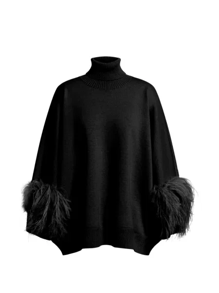 Pulover Alberta Ferretti cu pene negru