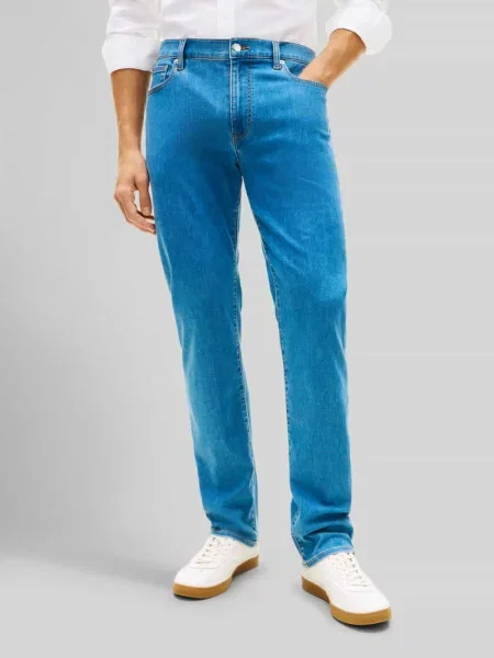 Jeansy o kroju regular fit z mieszanka bawełny w 5 kieszeni model DENTON' Tommy Hilfiger niebieskie