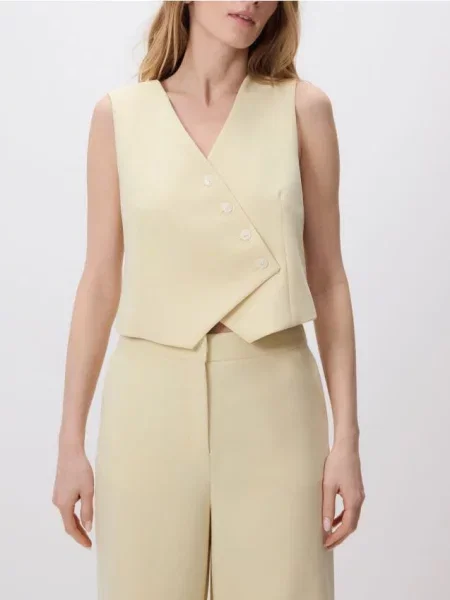 Reserved Asymetryczna kamizelka garniturowa jasnożółty