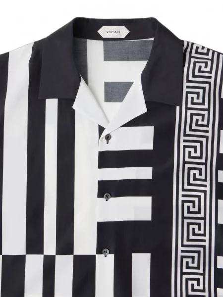Cămașă Versace de mătase negru