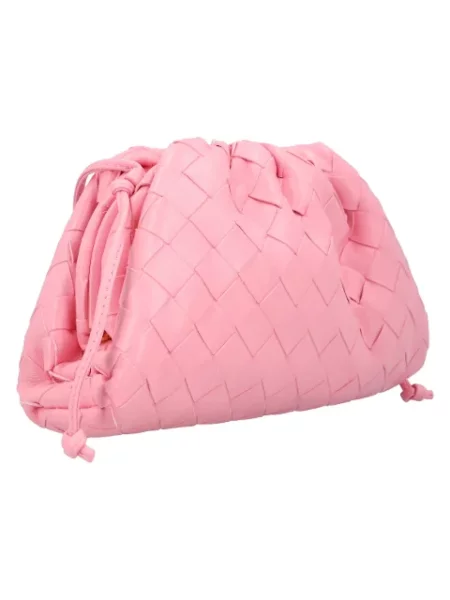 Kopertówka Bottega Veneta skórzana różowa
