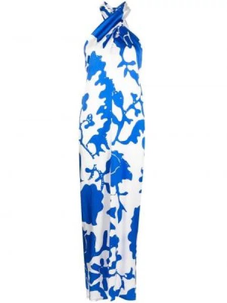 Rochie Sir cu gât halter de costum alb
