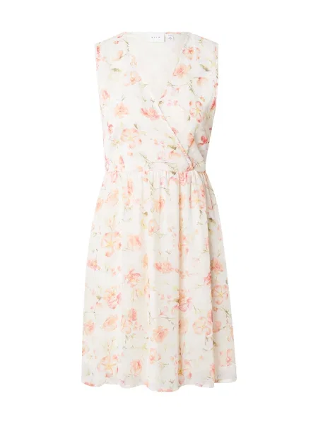 VILA Rochie VIEMMA verde pastel / portocaliu deschis / roz pastel / lână alb