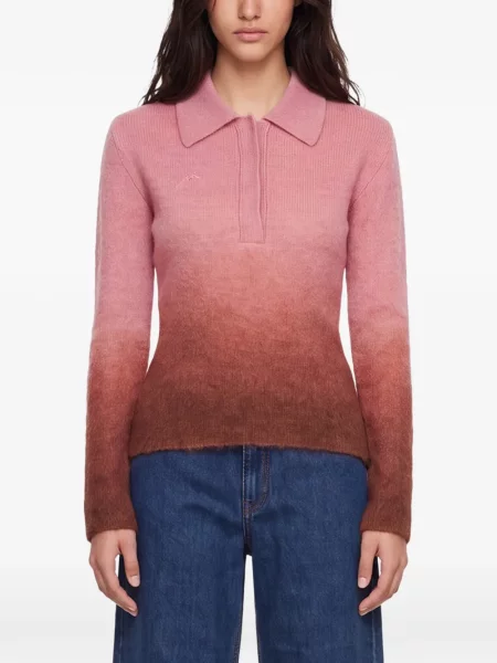 Lung tricou polo Rowen Rose roz