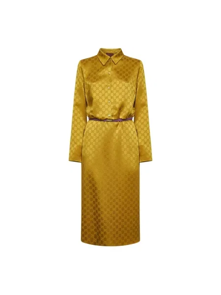 Sukienka Gucci żakardowa garniturowa żółta