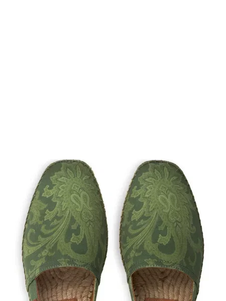 Espadrile Etro cu model paisley verde