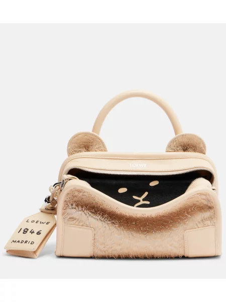 Geantă shopper Loewe cu franjuri bej