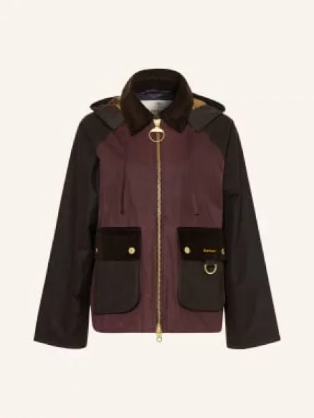 Barbour Bunda Carville S Odnímatelnou Kapucí tmavě fialová / tmavě hnědá černá