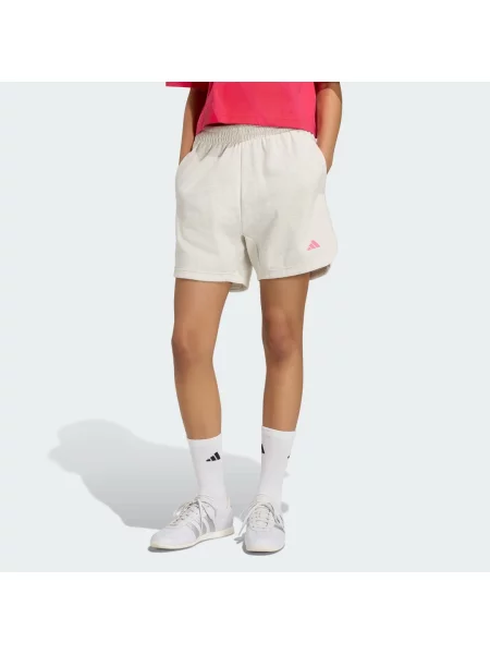Szorty 3 Stripes Studio Fleece Loose białe