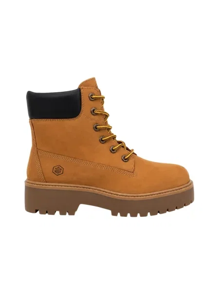 Buty do kostki Lumberjack skórzane żółte