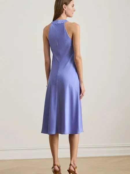 Lauren Ralph Lauren sukienka midi rozkloszowana niebieski