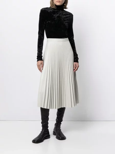 Plisované kožená sukně Proenza Schouler White Label bílé