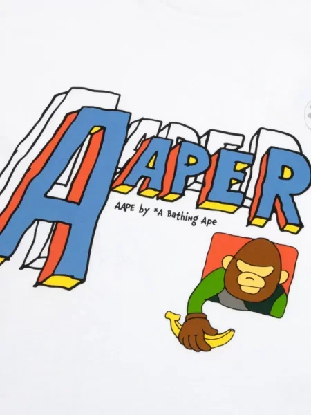 Tricou Aape By A Bathing Ape cu imagine alb