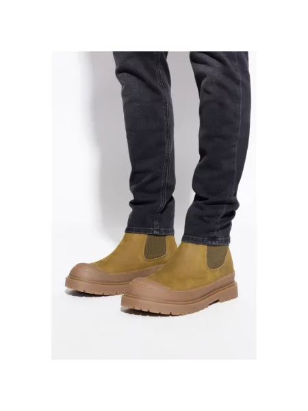 Botki Birkenstock skórzane wsuwane zielone