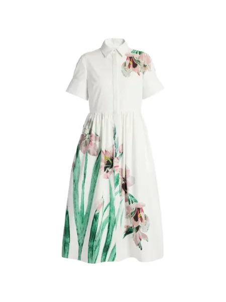 Rochie midi Erdem cu model floral cu imagine alb