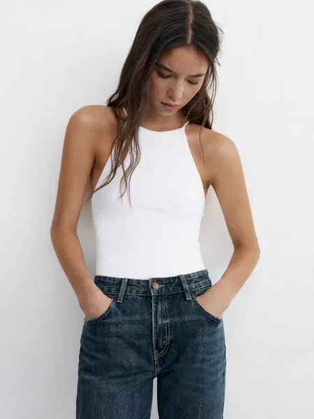 Pull&Bear Košeľové body biela
