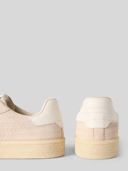 Sneakersy niskie z mieszanki skóry bydlęcej i tkaniny Tamaris białe